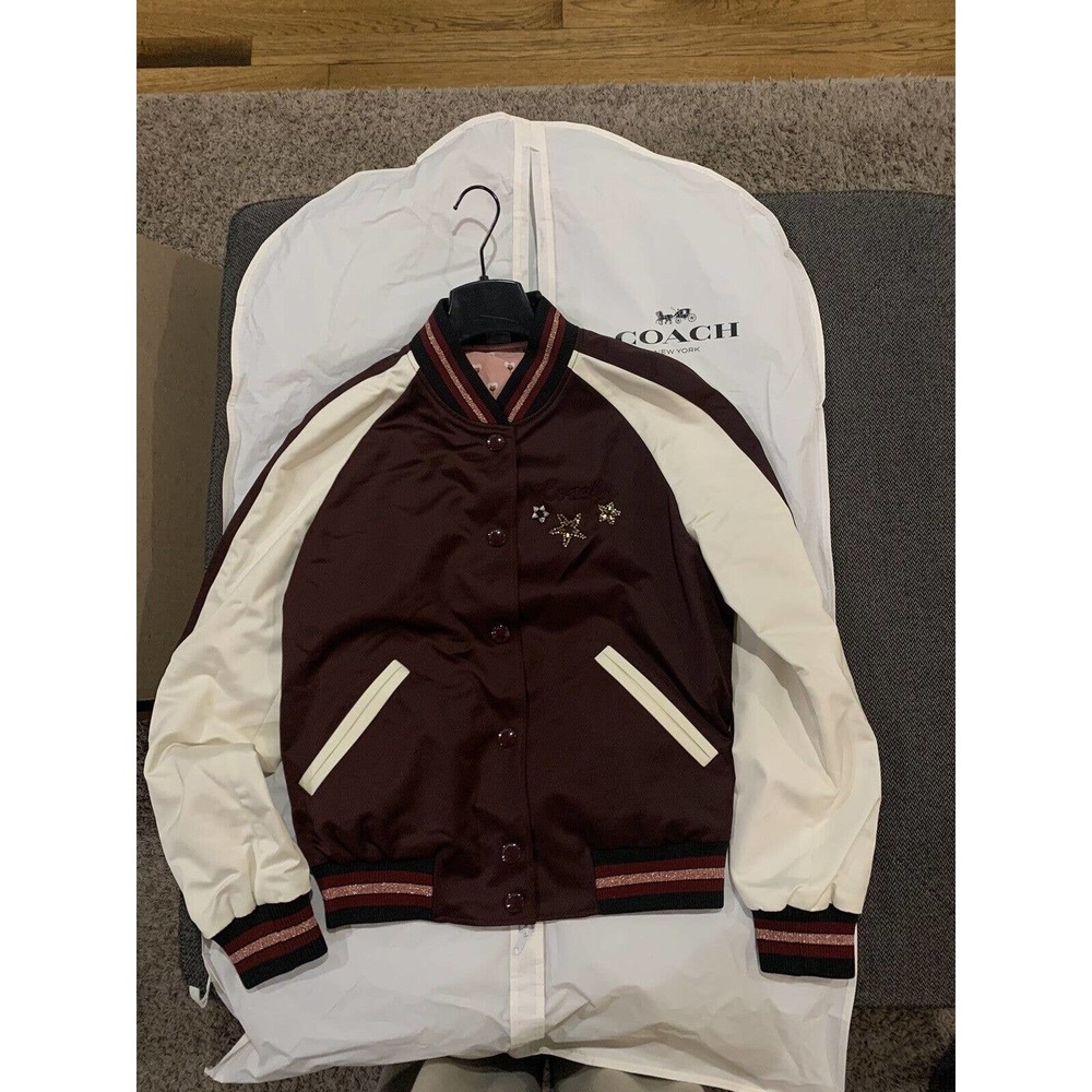 Coach Reversible Souvenir Varsity Jacket size XS Suit Bag and Hanger Rare